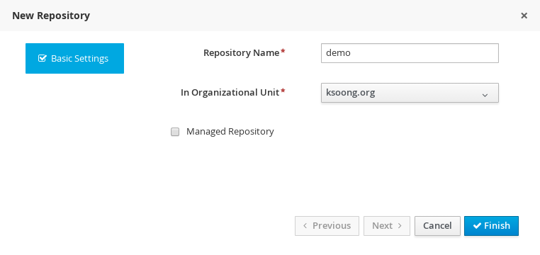 New repository window