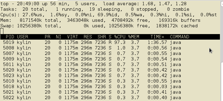 Top High CPU output