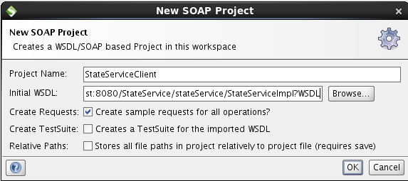 soapUI create project