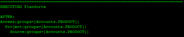 EXECUTING PlanSorts log