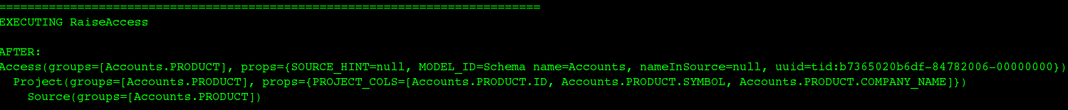 EXECUTING RaiseAccess log