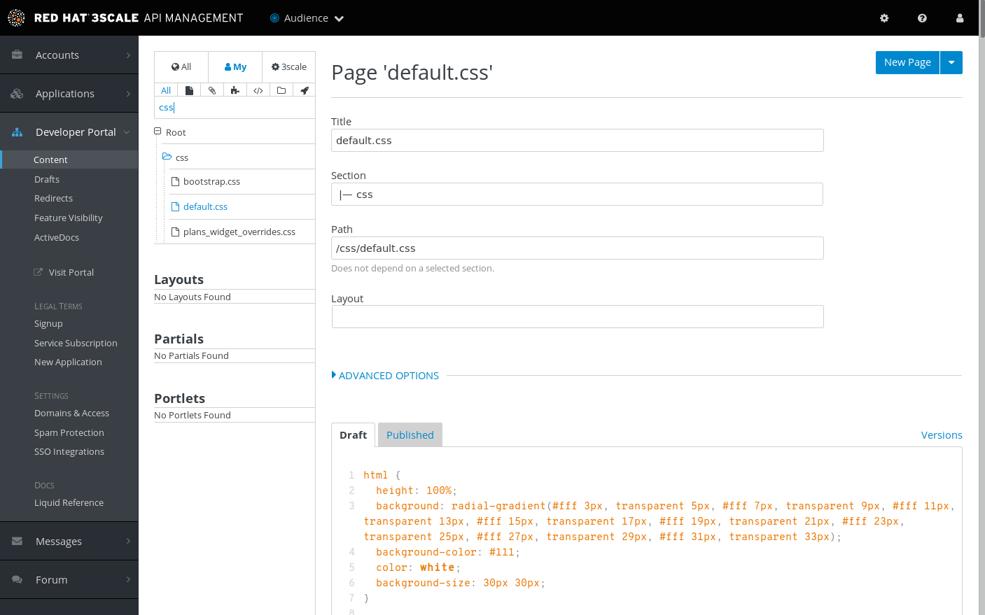 3scale dev portal defaultcss.png